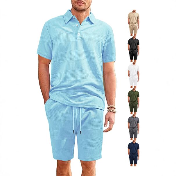 Men's Clothing Pallet Large Horizontal Striped Jacquard Cloth Solid Color Loose Men's Casual Sports Suit_viptrois.com