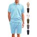 Men's Clothing Pallet Large Horizontal Striped Jacquard Cloth Solid Color Loose Men's Casual Sports Suit_viptrois.com
