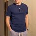 Men's Clothing New Round Neck Shirt Summer Casual Shirt Solid Color Fashion Men's Button Top_viptrois.com