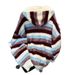 Blue And White Striped Hooded Pullover Knitted Sweater For Men, Versatile And Fashionable Design, Long Sleeved_viptrois.com