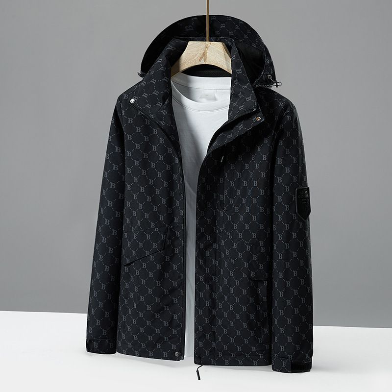 Men's Detachable Hood Casual Jacket – Stylish Spring & Autumn Outerwear (Black/White/Grey, XS-4XL)_viptrois.com
