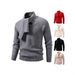Men's Scarf Collar Knit Sweater - Oversized V-Neck Pullover In White, Gray, Black, Light Pink, Red (M-4xl)_viptrois.com