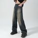 Retro And Old Jeans Men's Ins Trendy Brand Japanese Ruffian Handsome Wide-leg Dad Pants High Street Versatile Loose Straight Pants_viptrois.com