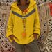 Men's Color-Block Hooded Sweater – Oversized Pullover Knit With V-Neck & Long Sleeves (S-3XL, 3 Colors) | Polyester-Viscose Blend Casual Cardigan_viptrois.com