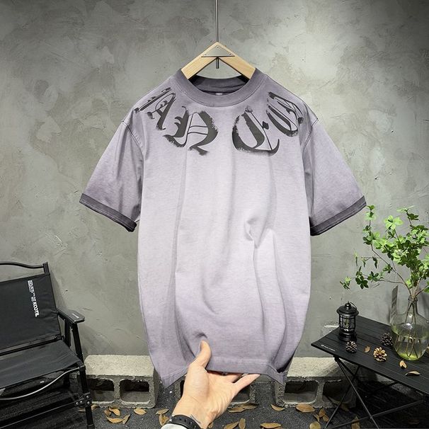 2025 Summer New Men's Short-sleeved T-shirt Fashion Trend Versatile Loose Handsome Round Neck Pullover Half-sleeved Top_viptrois.com