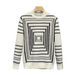 Half High Neck Sweater Men's Autumn And Winter Warm Casual Base Shirt Square Jacquard Knit Sweater_viptrois.com