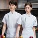 Men's Clothing Dirt Resistant Breathable Mesh Chef Work Clothes Short Sleeved Western Restaurant Hotel Back Kitchen Chef Chef Chef Clothes_viptrois.com