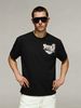 Summer New Short-sleeved T-shirt, Men's Distressed Brick Spliced Block Alphabet Creative Printing Half-sleeved Youth Trend Versatile Casual Loose Base_viptrois.com