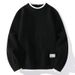 New round neck sweater for men's spring and autumn fashion design, loose fitting top for teenagers, outer knitted sweater_viptrois.com