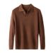 Men's Seagull Neckline Knit Sweater - 515g Heavyweight Crewneck Pullover With Scissor Collar, Stretchable & Machine Washable For Business Casual_viptrois.com