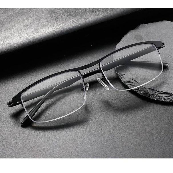 Half Frame Anti-blue Photochromic Men's Autozoom Progressive Multi-focus Bifocal Reading Glasses_viptrois.com
