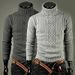 Men Winter Warm Knitted Polo Roll High Neck Pullover Jumper Tops Cal Sweater28_viptrois.com