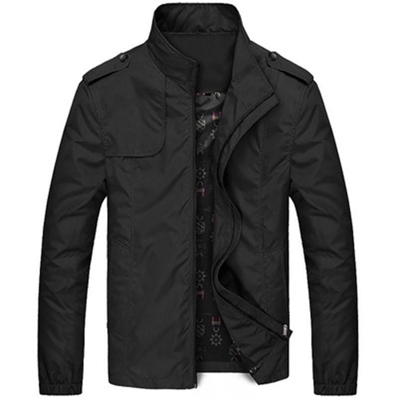 CT Spring And Autumn Korean Style Zipper Non-Hooded Youth Thin Fit Side Seam Pocket Casual Men's Jacket Coat_viptrois.com