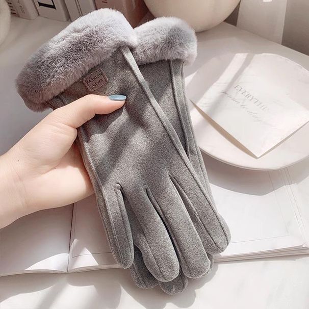 Women's Thermal With Fleece Lining, Autumn Winter Driving And Cycling Gloves, Touchscreen Fashionable Thickened_viptrois.com
