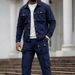 Men's Casual Fashion Jacket & Pants Set - Slim Fit Workwear Two-Piece Outfit For Streetwear & Daily Wear (Black, Khaki, Navy)_viptrois.com