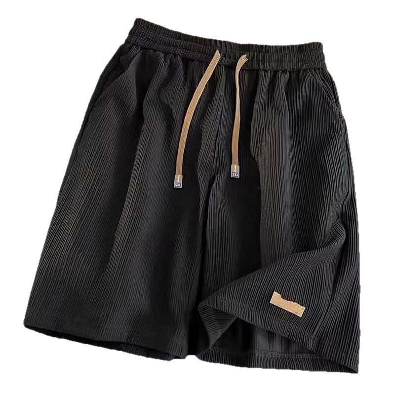 Ice Silk Casual Shorts For Men Summer Thin Style Trendy Loose Fit Sports Style Plus Size Divided Pants_viptrois.com