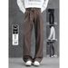 Summer Lightweight Men's Casual Suit Trousers High-End Loose Fit Flowing Ice Silk Neapolitan Black Dress Trousers_viptrois.com