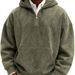 Men's Vintage Washed Hooded Half-Zip Sweatshirt - Casual Pullover With Relaxed Fit Comfortable Cotton Blend Multiple Colors Sizes For Urban Streetwear_viptrois.com