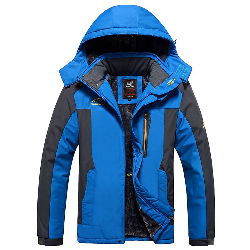 Men's Clothing Sports Outdoor Men's Fleece-lined Thickened Single-layer Rush Clothes Winter Warm Large Size Cotton-padded Soft Mountaineering Suit_viptrois.com