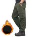 Men's clothing with fleece thickened multi-pocket cargo pants Men's pants outdoor casual pants loose and warm_viptrois.com