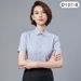 Women's White Short Sleeve Blouse | Slim Fit Business Shirt For Office & Formal Wear_viptrois.com