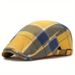 Colorful Plaid Beret Spring Summer Literary Trend Flat Top Newsboy Large Head Circumference Duckbill Cap_viptrois.com