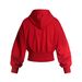Millennial Streetwear Vintage Style Red Hooded Sweatshirt Women's Short Loose Jacket With 3D Pearl Embroidery Casual Oversized Pullover_viptrois.com