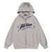 Horn Demon Hooded Jacket Men's Trendy High Street Loose Spring Autumn Patch Letter Embroidery Cardigan Sweatshirt Hoodie_viptrois.com