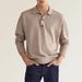 2025 Autumn Long Sleeved V-neck Button Men's Casual Top Polo Shirt_viptrois.com