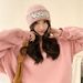 Instagram style woolen with simple letters embroidered warmth ear protection, versatile knitted autumn and winter, hat_viptrois.com