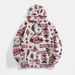 Ethnic Print Hooded Sweatshirt - Unisex Pullover With Tribal Embroidery, Oversized Streetwear (S-XXL)_viptrois.com