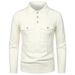 Loom 2022 Autumn New Men's Pocket Decorated Turn-Down Collar Workwear Knitted Raglan Sleeve Slim Fit Sweater YM141_viptrois.com