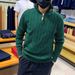 Men’s Semi-Zip Knit Sweater – Lightweight Business Casual Pullover With Cable Stitch (Olive/Navy/Beige, M-3XL )_viptrois.com