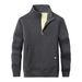 Men's Sweater Winter Men's And Women's Thermal Clothes Solid Color Fleece Long-sleeved Lamb Fleece Sweater Stand-up Collar Zipper Pullover Sweater_viptrois.com