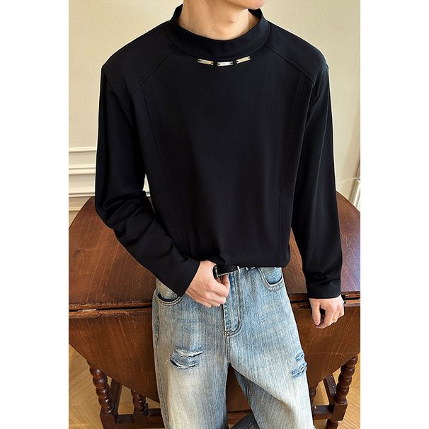 American-style Deconstructed Long-sleeve T-shirt Men, Spring Cleanfit, Stylish And Casual, Large Size Loose-fitting Base_viptrois.com