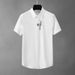 Men's Creative Short Sleeved Shirt Fashionable Trend All Match Tencel Cotton Non Iron Men's Shirt_viptrois.com