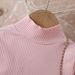 Baby Clothing Children's Clothes Girls Solid Color Vest Long Sleeve Shirt Denim Open Bag Pleats Skirt Suit_viptrois.com