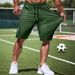 Men's Casual Shorts - Summer Breathable High-Stretch Running Shorts With Comfort Fit, Lightweight & Quick-Dry (XXS-XXXL, Black/Stone Grey/Green)_viptrois.com
