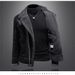 Men's Plus Size Faux Fur Lined Winter Jacket, Windproof Casual Coat With Thick Fleece Lining, Black Slim Fit Outerwear For Big & Tall_viptrois.com