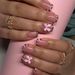 Short Bright Face Europe And The United States Cross-border Foreign Trade Pink Leopard Contrast Color Bow Wearing Armor False Nails Removable 24 Piece_viptrois.com