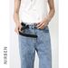 Men's Clothing Retro Short Denim Jacket Men's Loose Straight Washed Blue Jeans Suit_viptrois.com