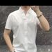 boy 2023 Summer Men's New V-Neck Short T-Shirt Business Casual Stylish Versatile Fashion Solid Color Turn-Down Collar Half_viptrois.com