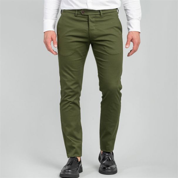 Men's Clothing Men's Formal Fashion Twill Cotton Stretch Fabric Side Pockets Classic Style Suit Pants_viptrois.com