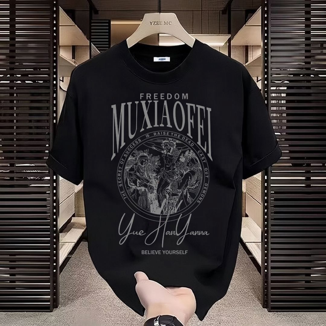 Men's Clothing New Hot Style Half Sleeved Casual High End Men's Short Sleeved T Shirt Summer Pure Cotton T Shirt Trendy Brand All Match Top T_viptrois.com