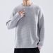 Hansca Lazy Style Sweater 2024 Autumn Winter Loose Solid Color Round Neck Pullover Inner Knitwear Jacket Men_viptrois.com