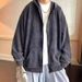 Washed And Worn Hoodie, Men's High Street Cardigan Jacket, Trendy Brand Loose Hooded Top_viptrois.com