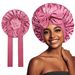 Elastic ribbon bow color Ding round hat Solid color night hat wide brim hairdressing headscarf hat_viptrois.com