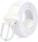 Stretch Women's Men's Elastic Fabric Adjustable Braided Belt Women With Gold Buckle For Jeans Trousers Shorts Dress_viptrois.com