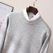 Men’s Sweater – Thickened Round Neck Pullover For Winter (Light Grey/Tibetan Blue/Black, S-XXXL)_viptrois.com