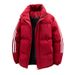 Stand-up Collar Striped Cotton-padded Clothes For Men And Women, Thickened Cotton-padded Clothes, Loose Couple Padded Jackets For Men_viptrois.com